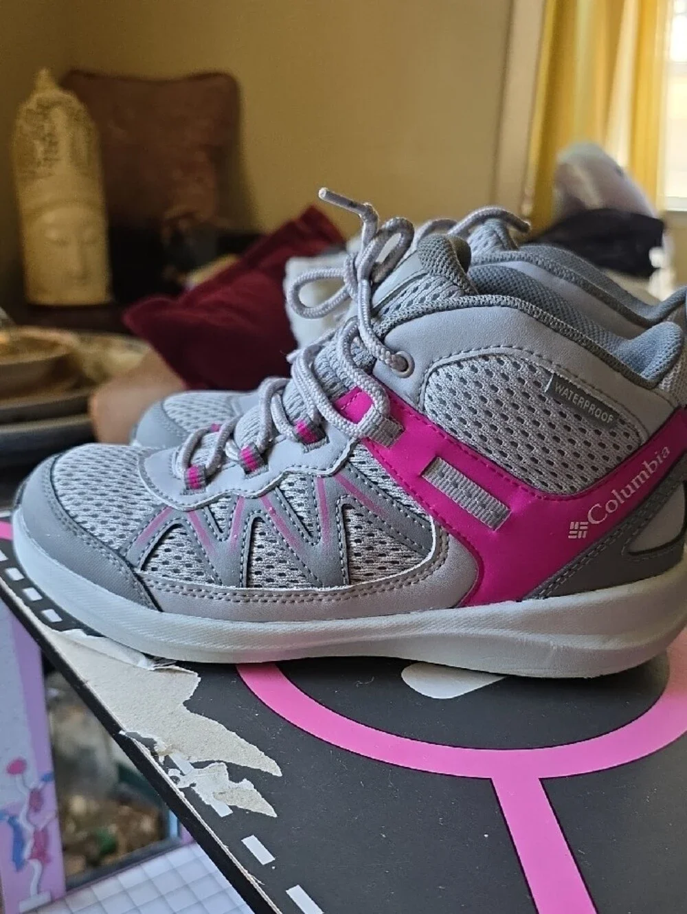 Columbia Light Gray and Pink Kids' Athletic Shoes